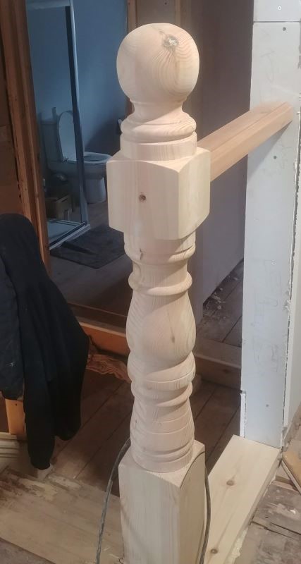 Chunky pine newel